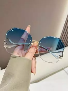 Солнцезащитные очки без оправы, голубой