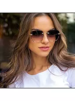 Солнцезащитные очки без оправы, серый