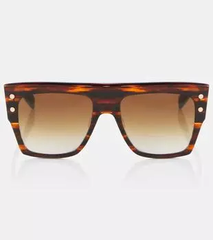 Солнцезащитные очки bi с плоской верхней частью Balmain, коричневый