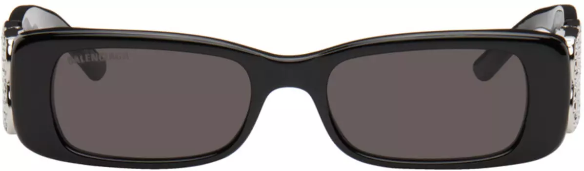 Солнцезащитные очки Black Dynasty Rectangle Balenciaga, черный/серебряный/серый