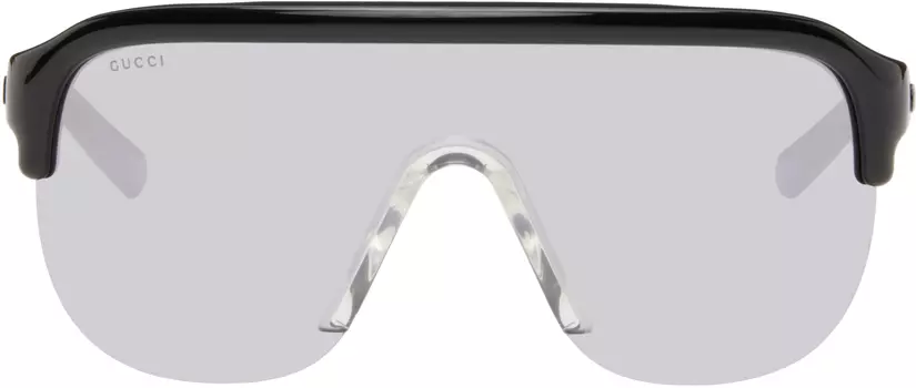 Солнцезащитные очки Black Shield Gucci, Black/Black/Silver