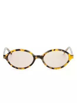 Солнцезащитные очки Bless в овальной оправе черепаховой расцветки Kaleos, коричневый