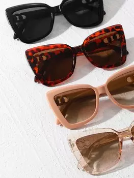 Солнцезащитные очки большие в стиле ретро, 4 пары