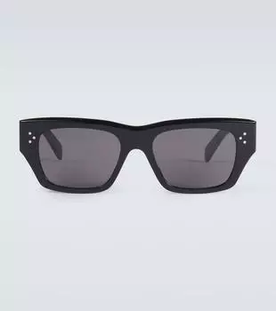 Солнцезащитные очки Bold 3 Dots HD прямоугольные Celine Eyewear, Shiny Black/ Smoke