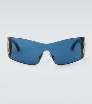 Солнцезащитные очки Bossy Shield Balenciaga, Blue-Blue-Blue