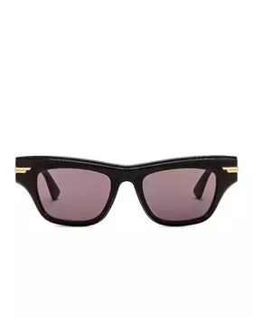 Солнцезащитные очки Bottega Veneta Acetate Feminine Soft Cat Eye, цвет Shiny Black