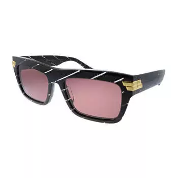 Солнцезащитные очки Bottega Veneta BV 1058S 003 унисекс прямоугольной формы, цвет burgundy