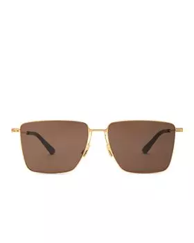 Солнцезащитные очки Bottega Veneta Metal Rectangle, золотой