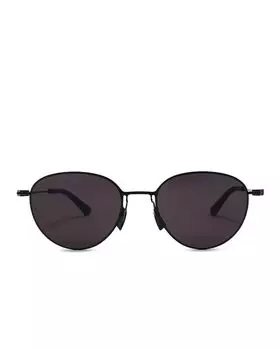 Солнцезащитные очки Bottega Veneta Metal Round, черный
