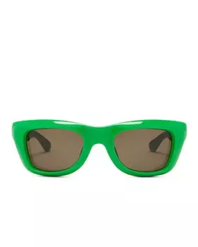 Солнцезащитные очки Bottega Veneta Mix Materials, цвет Shiny Solid Green