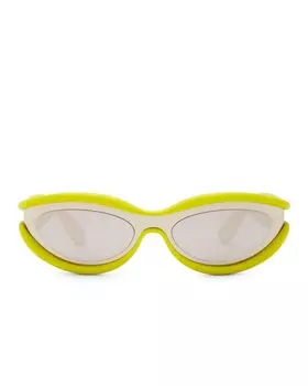 Солнцезащитные очки Bottega Veneta Oval, цвет Silver & Green