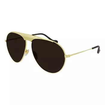 Солнцезащитные очки brown aviator square frame gold color 65mm Gucci, золотой