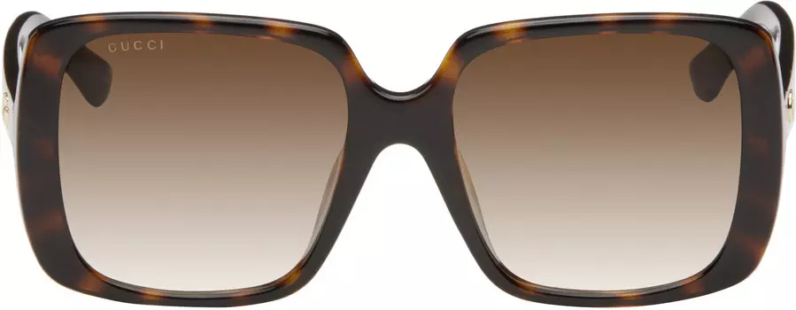 Солнцезащитные очки Brown Lines Thin Acetate Square Gucci