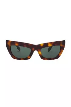 Солнцезащитные очки Burberry Cat Eye, цвет Light Havana & Dark Green