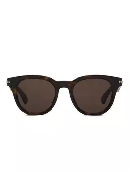 Солнцезащитные очки Burberry Logo Bar Round, коричневый