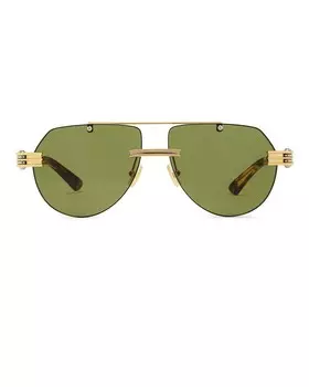 Солнцезащитные очки BV1342S Bottega Veneta, цвет Gold, Silver, & Green