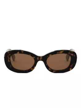 Солнцезащитные очки Bvlgari в геометрической оправе, коричневый