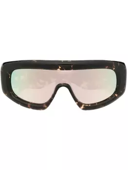 Солнцезащитные очки Carmel в массивной оправе Palm Angels, коричневый