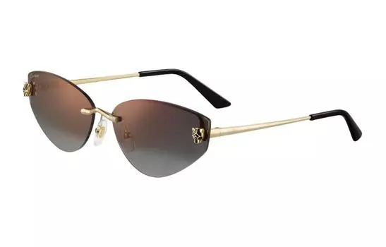 Солнцезащитные очки CARTIER Metal Butterfly, женские, золотые