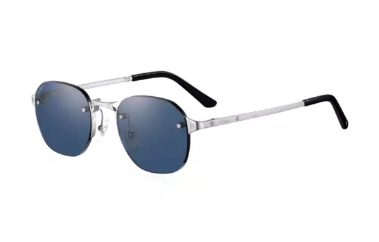 Солнцезащитные очки CARTIER Metal неправильной формы, унисекс, серебристые