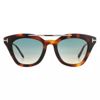 Солнцезащитные очки Cat Eye Blonde Havana Blue с градиентом Tom Ford, коричневый