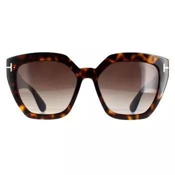 Солнцезащитные очки Cat Eye Dark Havana Gradient Roviex Brown FT0939 Phoebe Tom Ford, коричневый