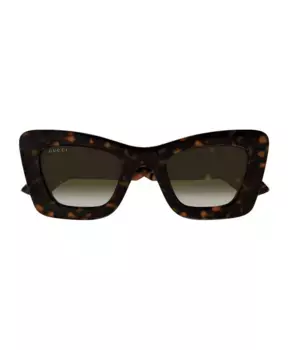 Солнцезащитные очки Cateye из ацетата черепаховой расцветки Gucci, коричневый
