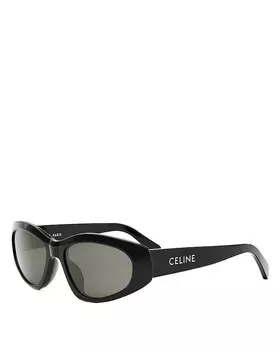 Солнцезащитные очки CELINE Monochroms с геометрическим узором, 57 мм, черный