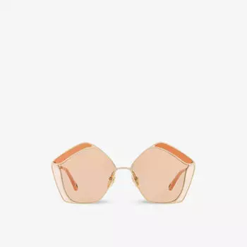 Солнцезащитные очки CH0026S Gemma в пятиугольной оправе из металла и ацетата Chloe, розовый