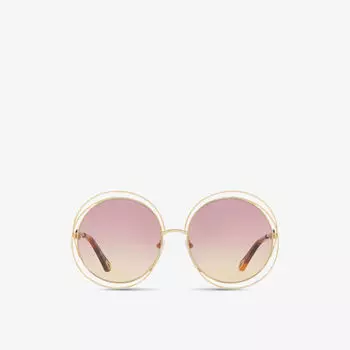 Солнцезащитные очки CH0045S в металлической круглой оправе Chloe, розовый