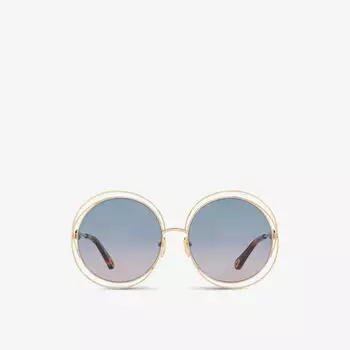 Солнцезащитные очки ch0045s в металлической круглой оправе Chlo, цвет dark