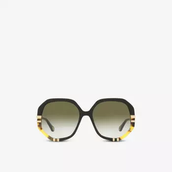 Солнцезащитные очки CH0105S в шестиугольной оправе из ацетата ацетата Chloe, черный