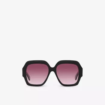 Солнцезащитные очки Ch0154S в квадратной оправе из ацетата Chloe, черный