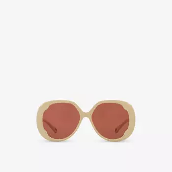 Солнцезащитные очки Ch0195S в круглой оправе из ацетата Chloe, белый