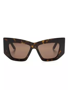 Солнцезащитные очки черепаховой расцветки Alexander McQueen Eyewear, коричневый