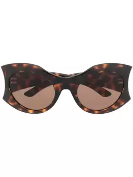 Солнцезащитные очки черепаховой расцветки Balenciaga Eyewear, зеленый