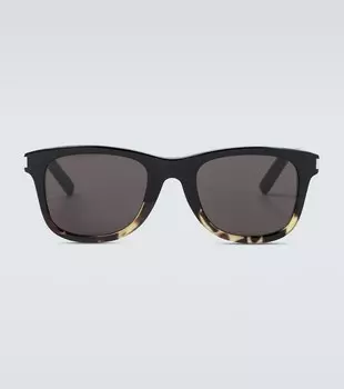 Солнцезащитные очки черепаховой расцветки из ацетата Saint Laurent, коричневый