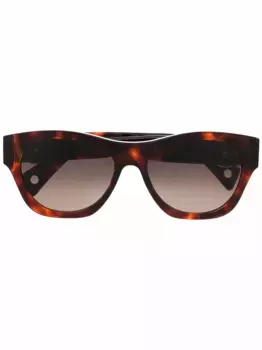 Солнцезащитные очки черепаховой расцветки с логотипом Lanvin, коричневый