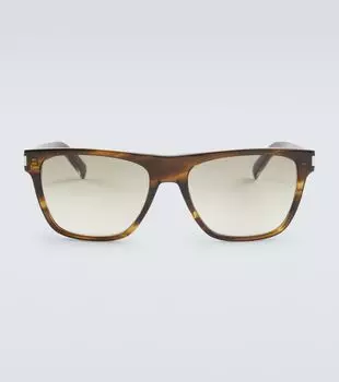 Солнцезащитные очки черепаховой расцветки Saint Laurent, коричневый