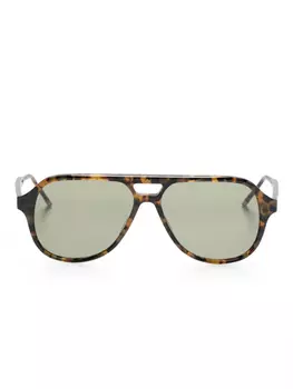 Солнцезащитные очки черепаховой расцветки Thom Browne Eyewear, коричневый