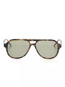 Солнцезащитные очки черепаховой расцветки Thom Browne Eyewear, коричневый