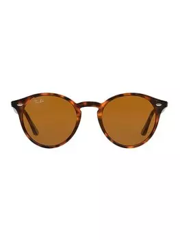 Солнцезащитные очки черепаховой расцветки в круглой оправе Ray-Ban, коричневый