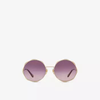 Солнцезащитные очки Chloe круглые металлические, золотой