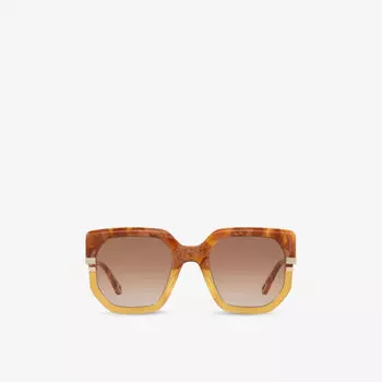Солнцезащитные очки Chloe квадратные из ацетата, коричневый