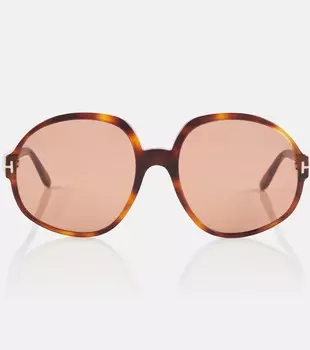 Солнцезащитные очки Claude-02 в массивной оправе Tom Ford, коричневый