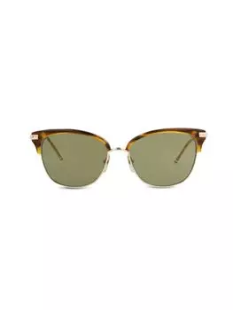 Солнцезащитные очки Clubmaster 56MM Thom Browne, цвет Gold Walnut