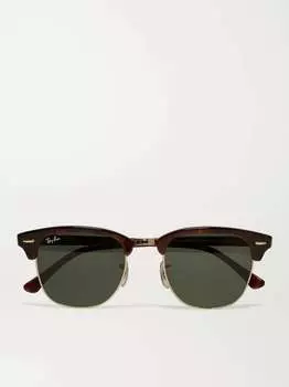 Солнцезащитные очки Clubmaster из ацетата и золота RAY-BAN, черепаховый
