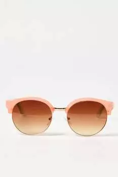 Солнцезащитные очки Clubmaster персикового и блестящего цвета Oliver Bonas, розовый