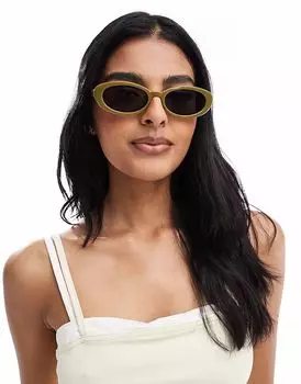 Солнцезащитные очки Cotton On Ophelia овальной формы в цвете «кактусовый зеленый»