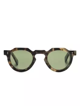 Солнцезащитные очки Crown в круглой оправе Lesca, коричневый